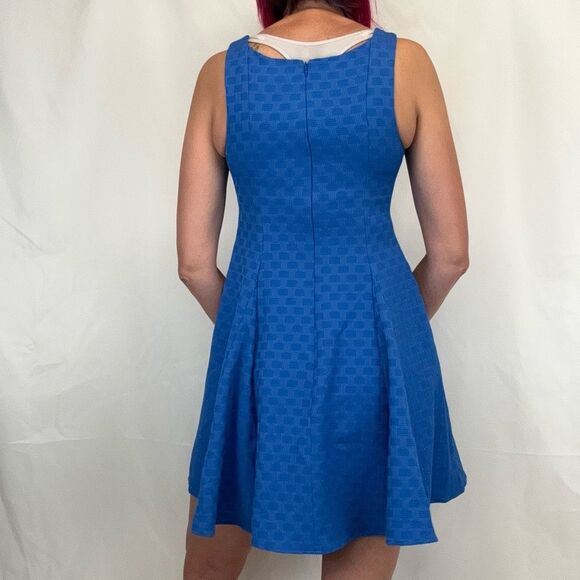 Anthropologie Eva Franco Women's Blue Fit & Flare A Line Full Skirt Dress 4 NWT - Picture 2 of 13